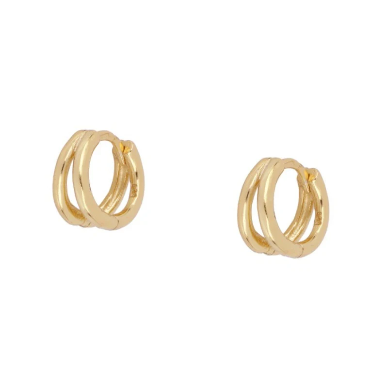 

Wholesale Cheap price Popular 925 Sterling Silver Simple and Versatile Double-layer Glossy Women Earrings