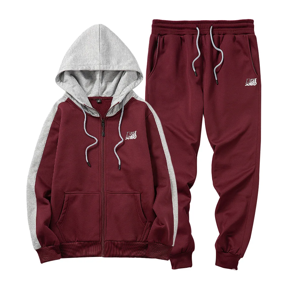 

Hoodies men's large zipper sweater warm winter leisure hoodies sweatsuit