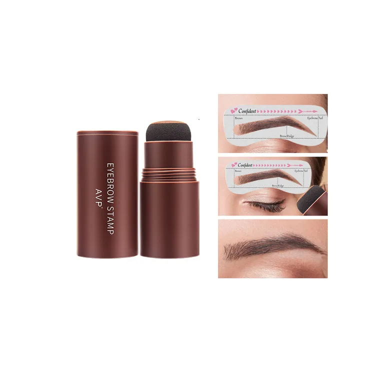 

Wholesale one step eyebrow powder makeup long lasting eyebrow stamp set waterproof stencil kit eyebrow stamp, 3 colors