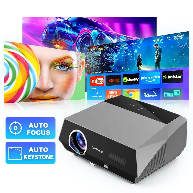 

Caiwei A10Q New trendy 4K Portable Home Theater Projector LED Beamer TV Video Lcd Projector