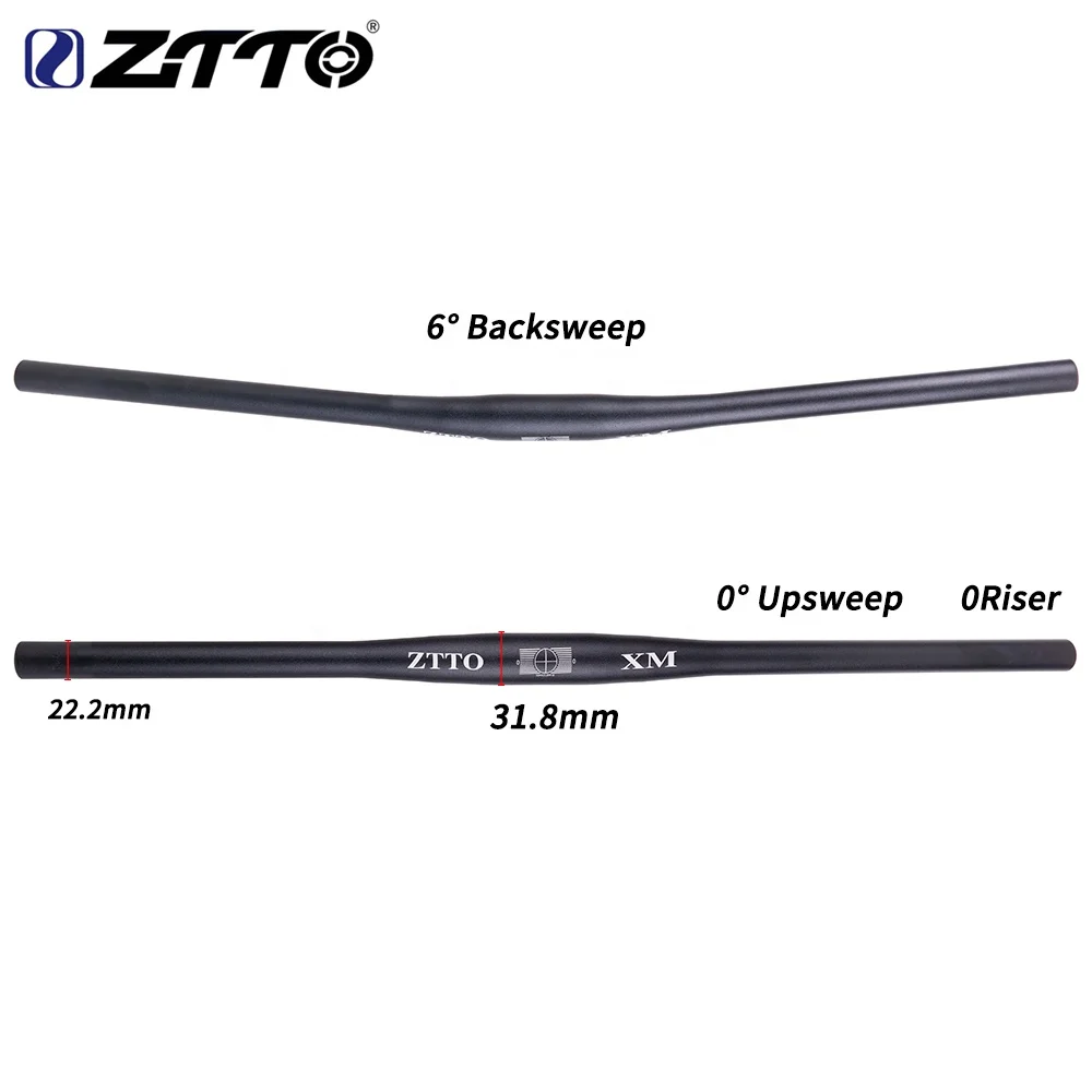 

ZTTO XM MTB Bicycle Handlebar 720mm 780mm 31.8mm Aluminum Alloy Handle Bar Flat Bar Straight Thick Tube 6 Backsweep