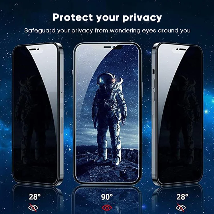

SY Premium 9H full glue anti peeping spy tempered glass film privacy screen protector for iphone 12 13 pro max