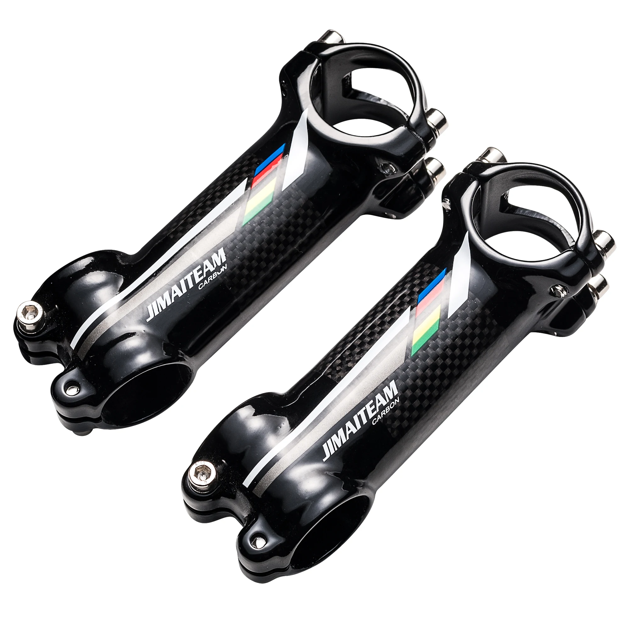 

Wholesale customized five-color glossy Aluminum alloy with carbon fiber 3K bicycle stem 120g/145g, Black