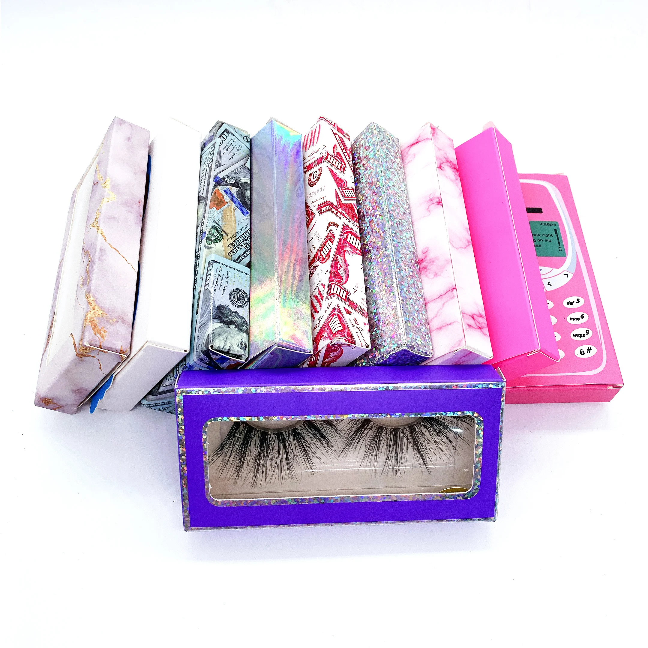 

2021 new arrival clear eyelash vendor customized boxes, Black color