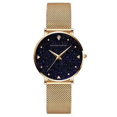

Wholesale Bling Bling Sexy Lavish Ladies Quartz Watch Starry Sky Flashing Diamond Waterproof Golden Simple Womens Wrist Watches, 4 colors