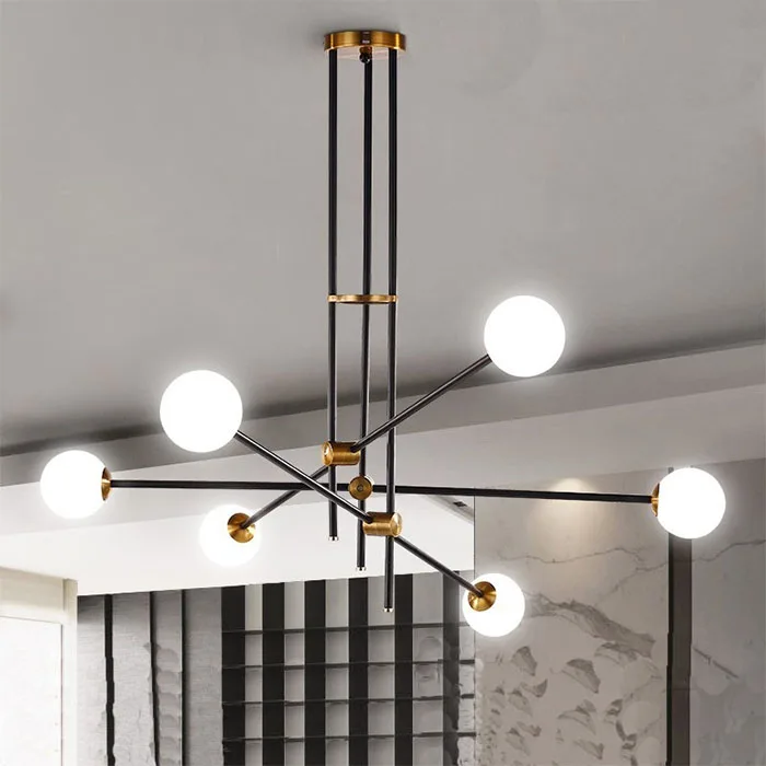 Modern Nordic White Lamp Glass Decorative Chandelier Pendant Light for Living Room