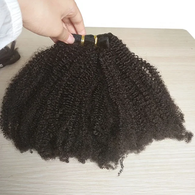 

2019 new remy hair kinky curly hair weft in stock