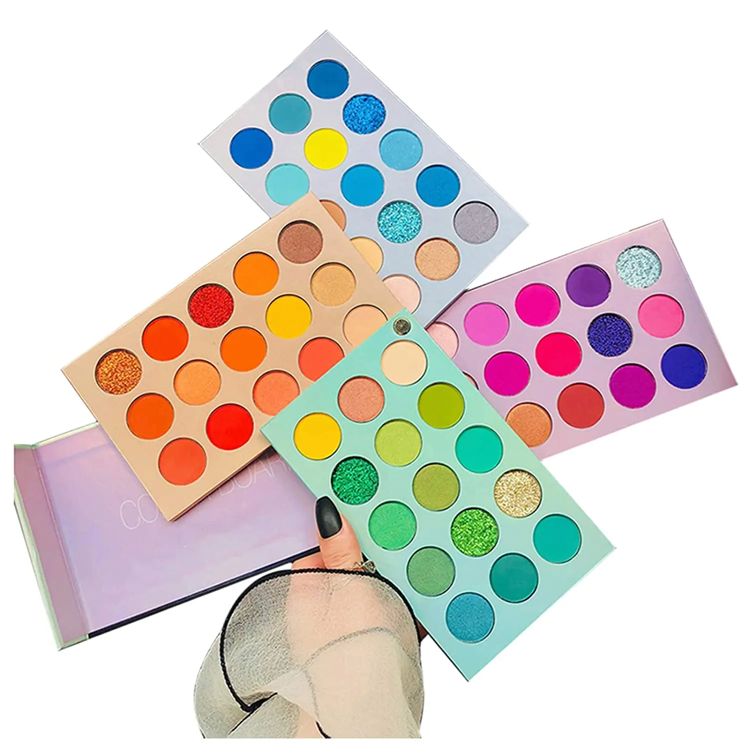 

60 Colors Eyeshadow Palette 4 in1 Color Board Makeup Palette Set Highly Pigmented Glitter Metallic Matte Shimmer Natural Ultra, Picture color