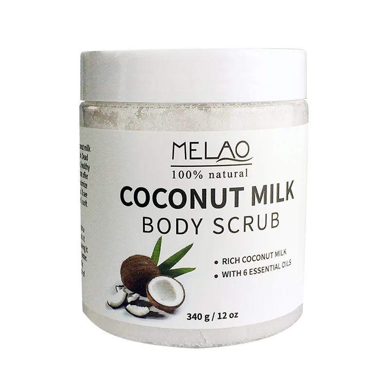 

High quality private label whitening moisturizing exfoliating organic coconut milk body scrub