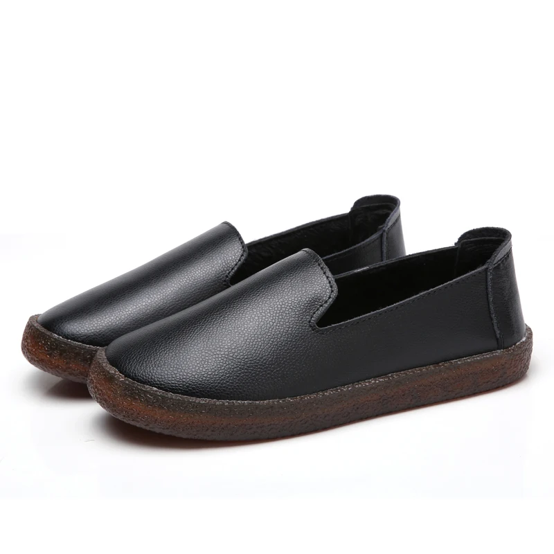 

Plain soft leather fashion women sandals 2021 durable foldable flat shoes