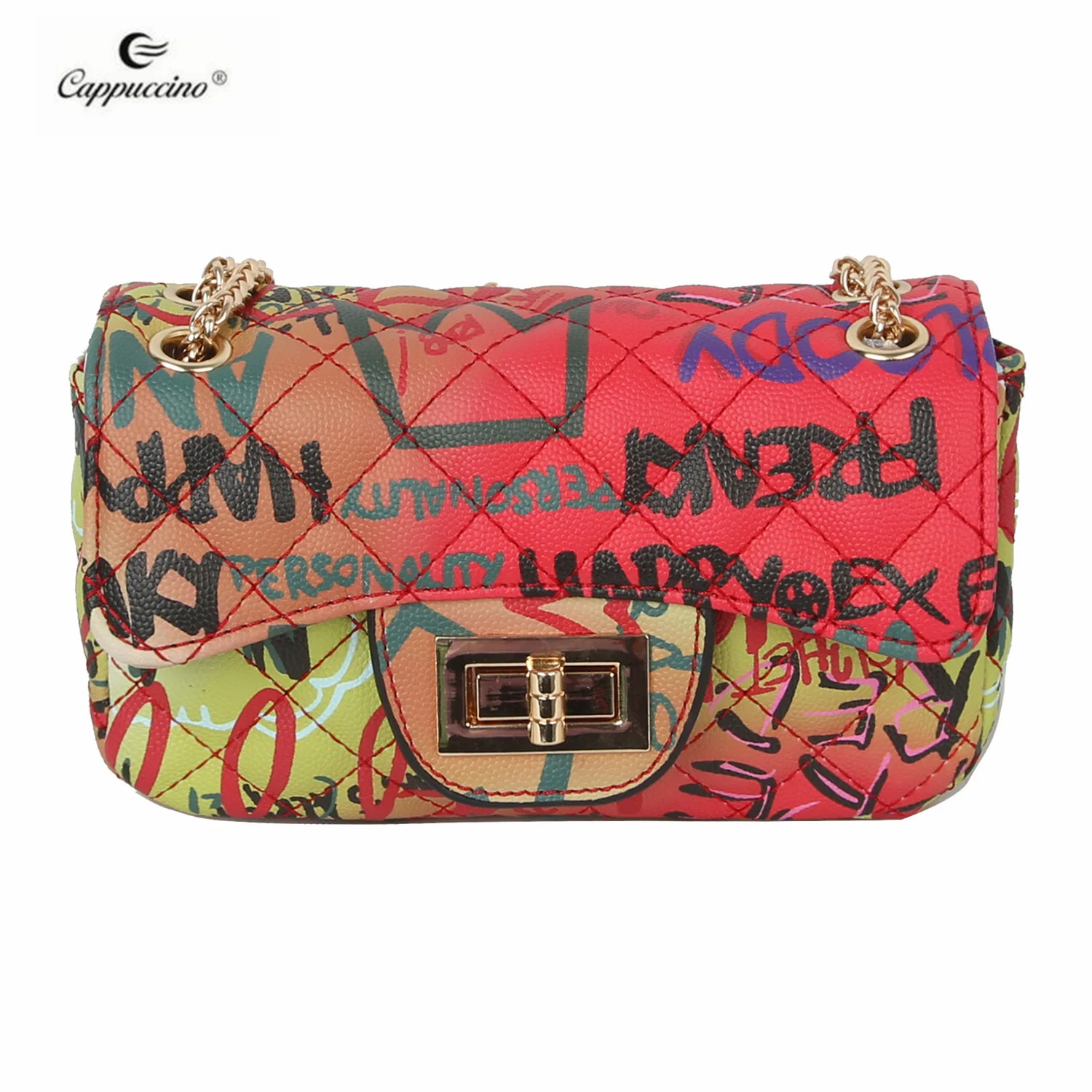 

Trending products 2021 new Arrivals vegan multi graffiti printed sling Quite Classic shoulder lady chin bags for women girls