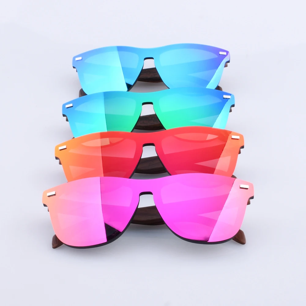 

Usom Manufacturer Free Samples Wood One Piece Anti-Corrosion Mirror Coating Polarized Rimless Sunglasses, Custom colors