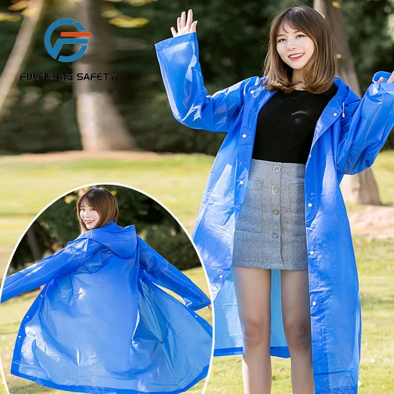 

best price green plastic pocket size long eva raincoat for adults, Customized