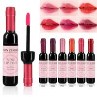 

6 Colors Available Sexy Waterproof Wine Bottle Shaped Lipstick Lip Tint Long Lasting Liquid Lip Gloss Cosmetic Makeup Tools