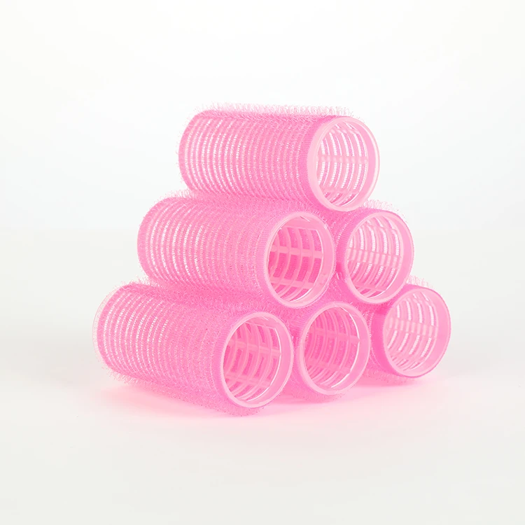 

Amazon plastic hair Curlers bigudi Self-Adhesive Hair Rollers Hairdressing Rollers, Pink, blue, purple, yellow,customized as pantone code