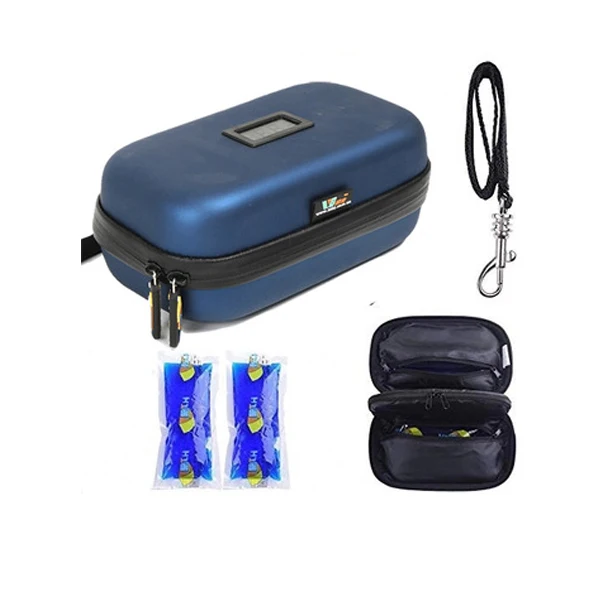 

Diabetic Insulin cooling Carrying Case cooler with temperature display, Black or blue