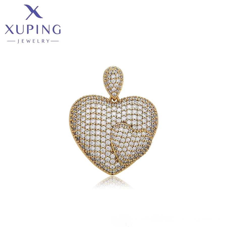 

X000455111 xuping jewelry Fashion Classic Design Heart Shape Pendant 14K Gold Elegant Luxurious Zircon Shiny Unisex Pendant
