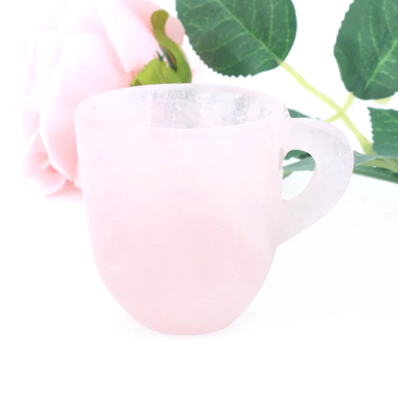 

CHUSE crystal crafts hand carved crystal cup coffee cup rose quartz crystal tea cups