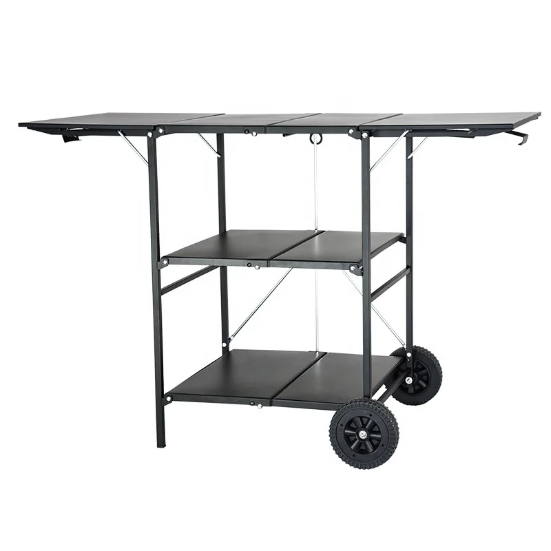 

2021 wholesale Outdoor folding BBQ trolley with wheel