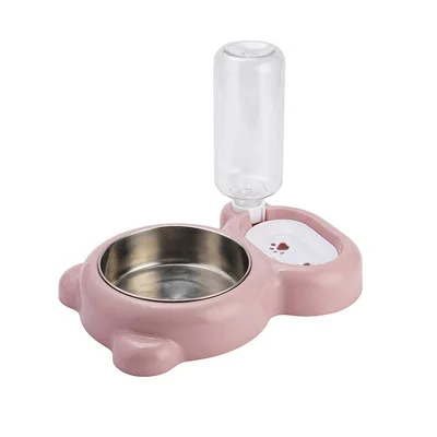 

Pet stainless steel dog bowl dog double bowl automatic feeding water bowls, Blue/grey/pink/purple