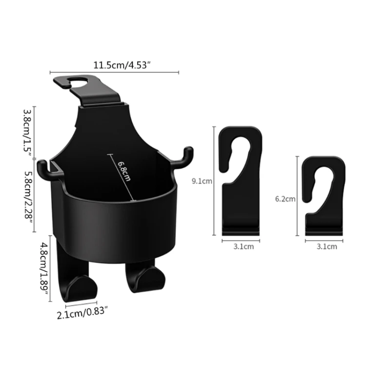 

Dropshipping Car Back Seat Water Cup Phone Holder Hook ABS Storage Organizer