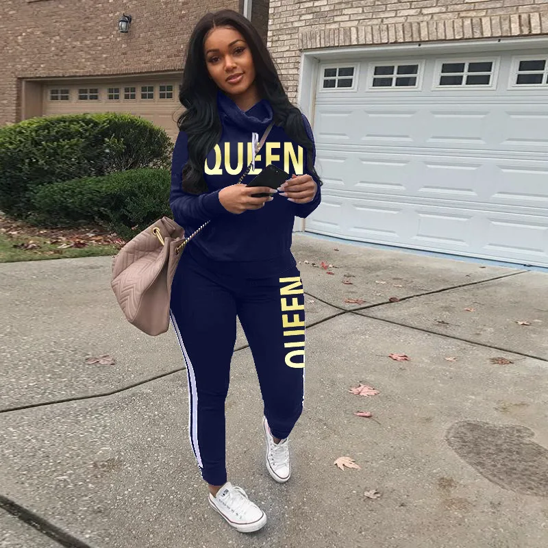 

Hot sale clothing stamping printing and dyeing personalized leisure suit women clothing 2 piece, 4 color