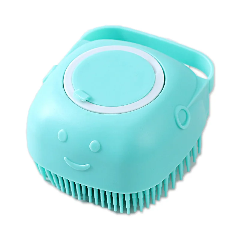 

Dog Bath Brush Pet Massage Brush Shampoo Dispenser Soft Silicone Brush Rubber Bristle for Dogs and Cats Shower Grooming, Customized color