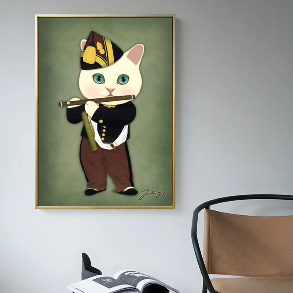 Cartoon Cat With A Pearl Earring Canvas Painting Wall Pictures For Baby Kids  Room Decor Creative Home Decoration - Buy Wall Painting,Art  Painting,Painting Product on 
