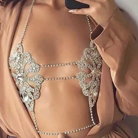 

Luxury Sexy Rhinestone Flower Body Bra Chain For Women Charm Crystal Transparent Body Jewelry Fashion Waist Chain