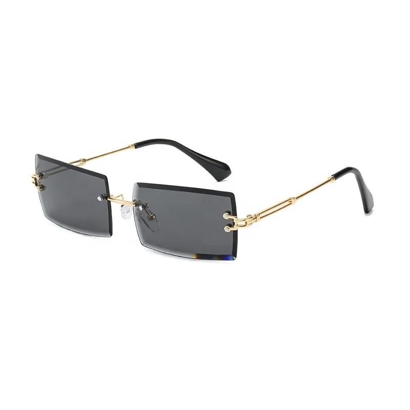 

Rectangle Shades Multi Colored Sunglasses Women men Rimless One Piece Sunglasses Big Stock