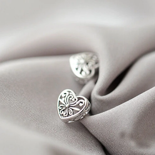 

REETI 925 sterling silver Heart Stud Earrings for Women Elegant Wedding Jewelry pendientes