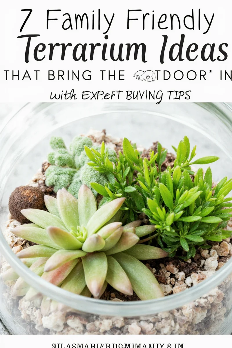 Small terrarium with basil, mint, and parsley plants