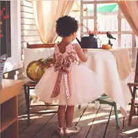 

2019 wholesale sequin flower party birthday wedding princess toddler baby clothes kids girl dress