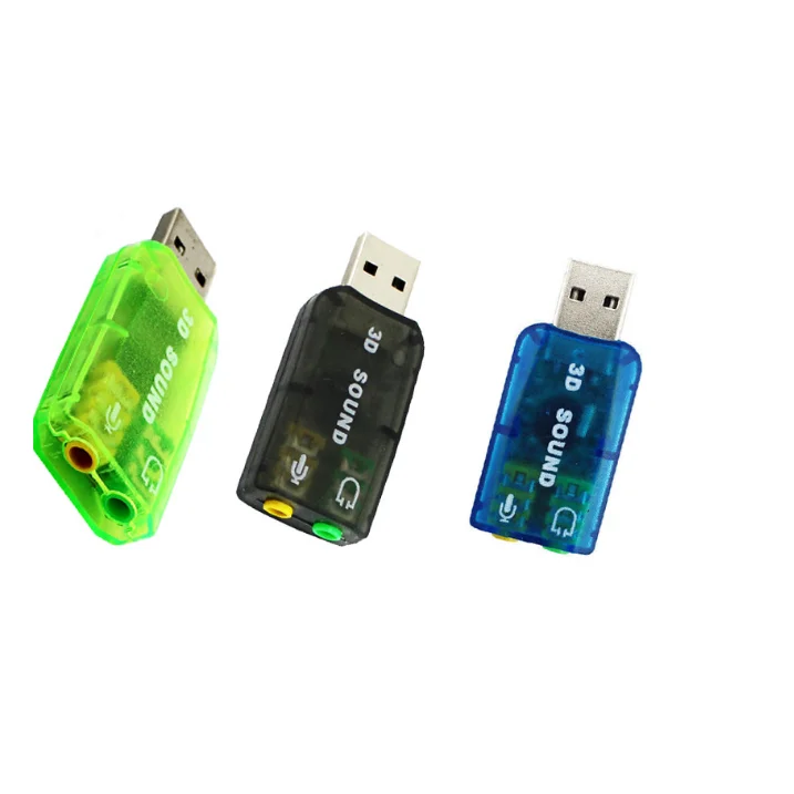

3.5mm Speaker Microphone Earphone Interface External USB Sound Card 5.1 Channel Audio Card Adapter for PC Computer