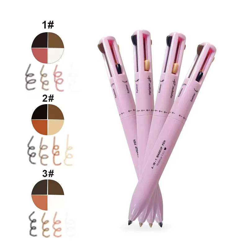 

Low MOQ 4 in 1 makeup pencil 4 color eyebrow pencil color gel eyeliner waterproof