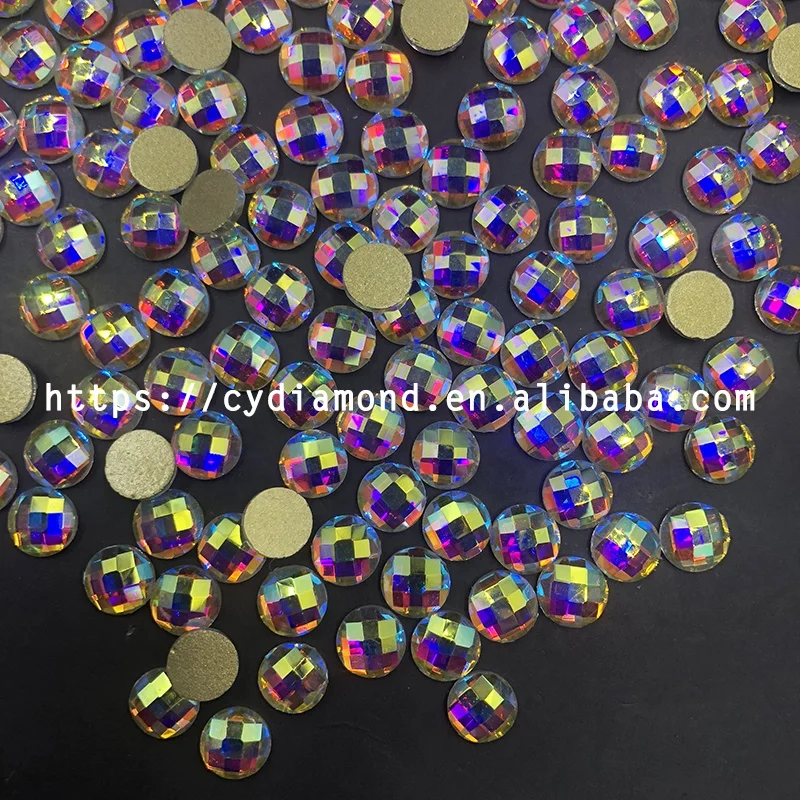 

Non Hot Fix Fancy Round Shape Nail Flatback Rhinestone For Garment