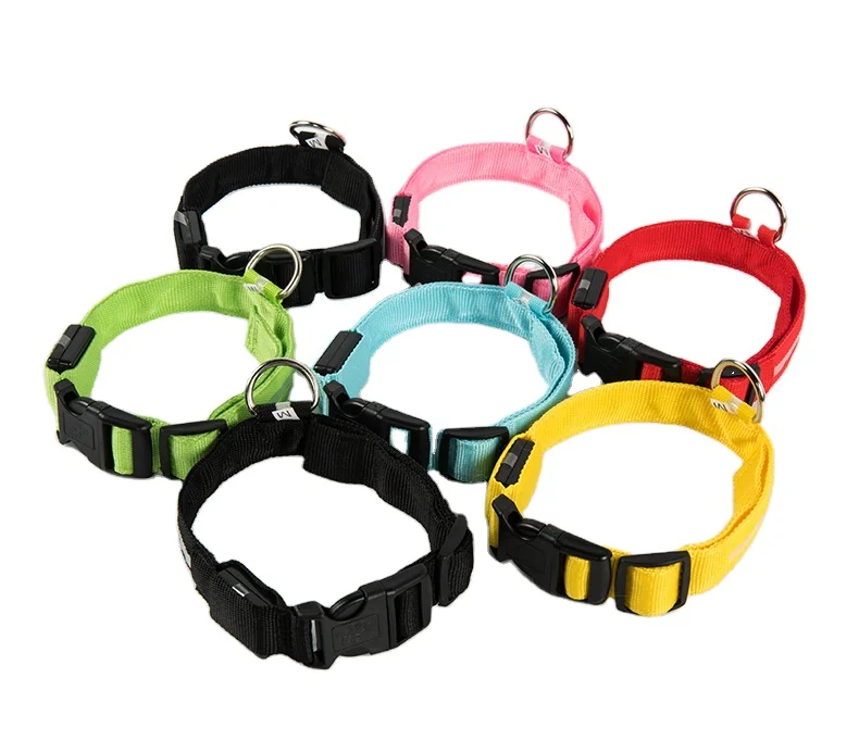 

Wholesale Harness Dog Accessories Light Up Dog Harness Led Battery Dog Collar Pet Harnesses PET Collar0001-B, Mixed color