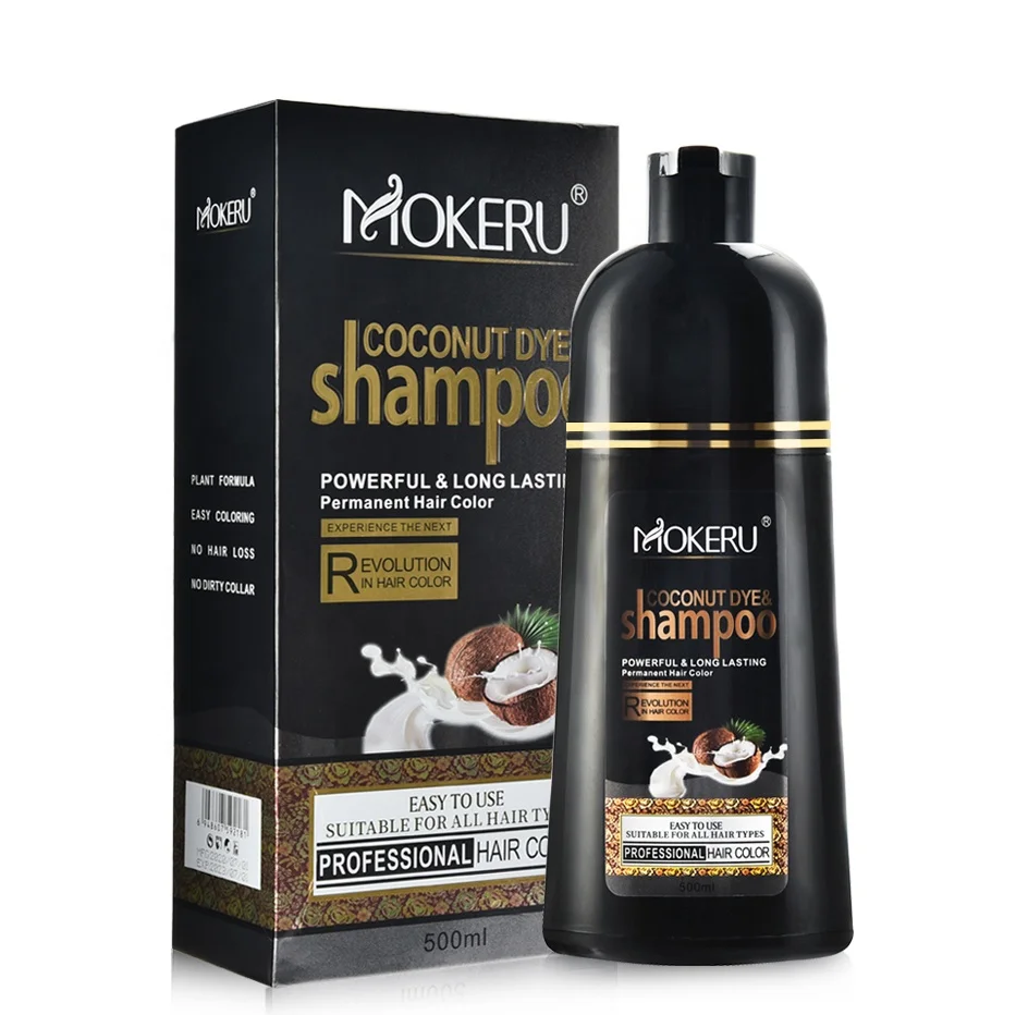 

Mokeru Long Lasting Fast Black Hair Shampoo Natural Pure Natural Coconut Oil Hair Dye Shampoo for Hair for Women, 5 colors