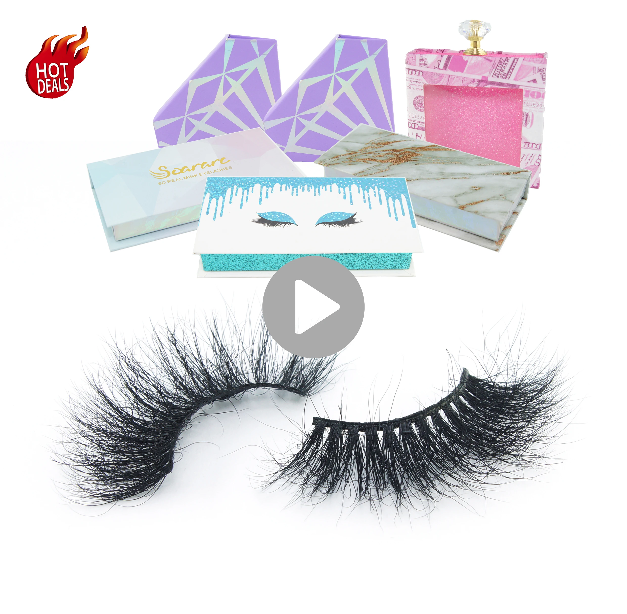 

2020 Factory New 3D Mink Eyelashes, High Quality Wholesale Mink Eyelash, Extra Long 3D Mink 25mm Eyelash extension, Black