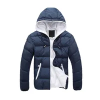 

Wholesale Cheapest Outdoor Men's Hooded Winter Down Cotton Padded Puffer Jacket Coat with Zipper for men