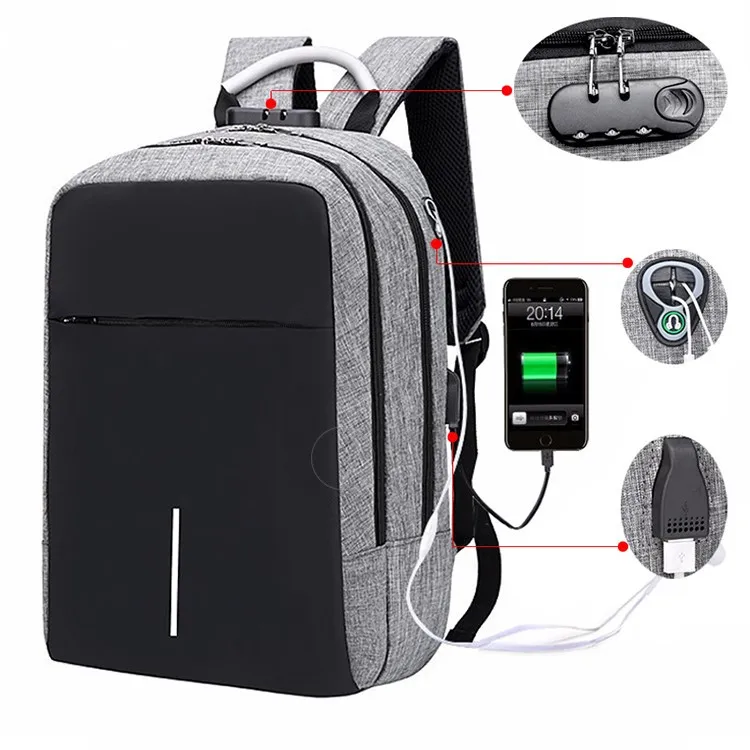 

New Waterproof Anti-Theft Backpack Laptop Backpack Large Capacity Business Travel Backpack with Usb Charging Port, 3 colors