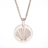 Inspire jewelry Fashion 18k Gold plated Circle Coin Pendant High Polished Custom Stainless Steel engraved disc shell necklace