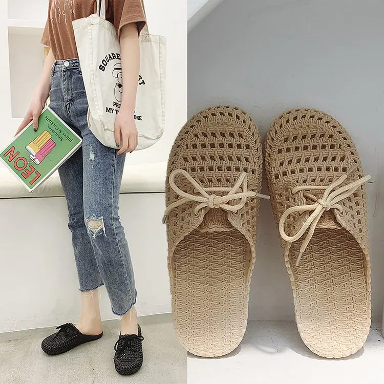 

2021 Ladies Slippers Baotou Lazy Half Slippers Outdoor Flat Beach Shoes Leisure Plastic Slippers Hot Sale, Picture