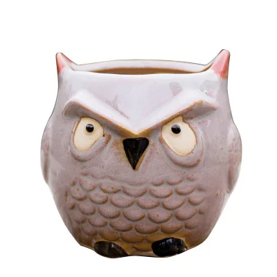 

P280 Ceramic Flower pot Cartoon Owl Thumbs Garden Pot For Home Decoration Succulent Plants Mini Flower pots, Colors