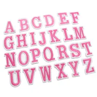 

26pcs Pink Alphabet Letter Patches Embroidered Iron On Patch