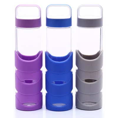 

Mikenda Glass Water Bottle with Silicone Portable Customized Colors High Quality