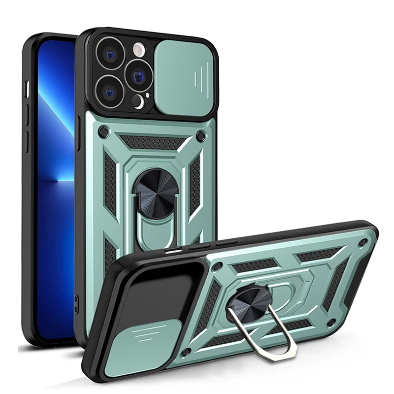 

For Samsung Galaxy A54 5G Case Built in Slide Camera Lens Cover Protective Phone CoverBuilt in Finger Ring Holder Kickstand