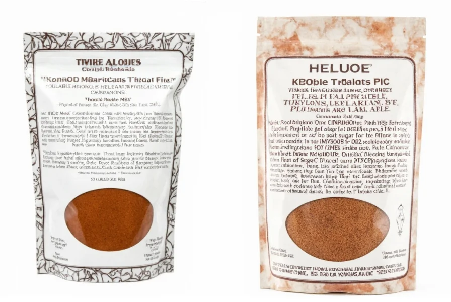 Side-by-side comparison of pure cinnamon label versus cinnamon product with added sugar ingredients
