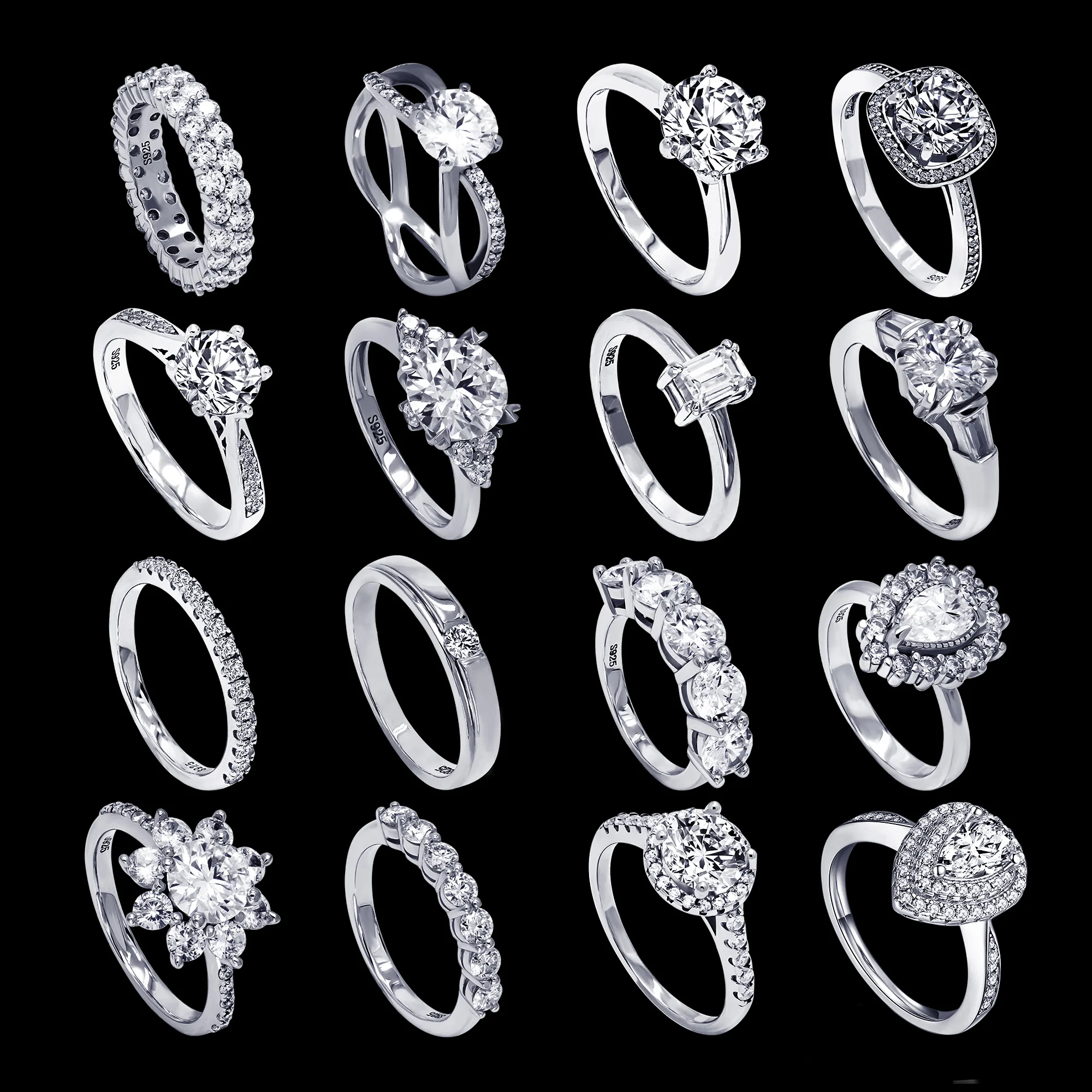 Xingyue Jewelry Women Gemstone Finger 18K Gold Plated S925 Sterling Silver Engagement Wedding Diamond Mossanite Moissanite Rings
