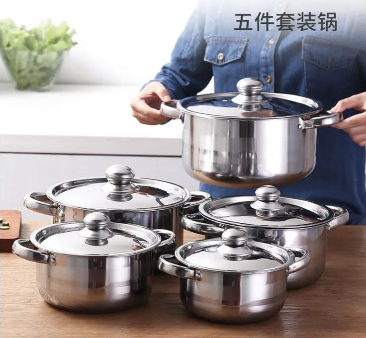 

Wholesale Cheap cookware sets stainless steel 10pcs Royal Prestige Cookware Hot Pot Sets Soup Happy Baron Cookware Sets